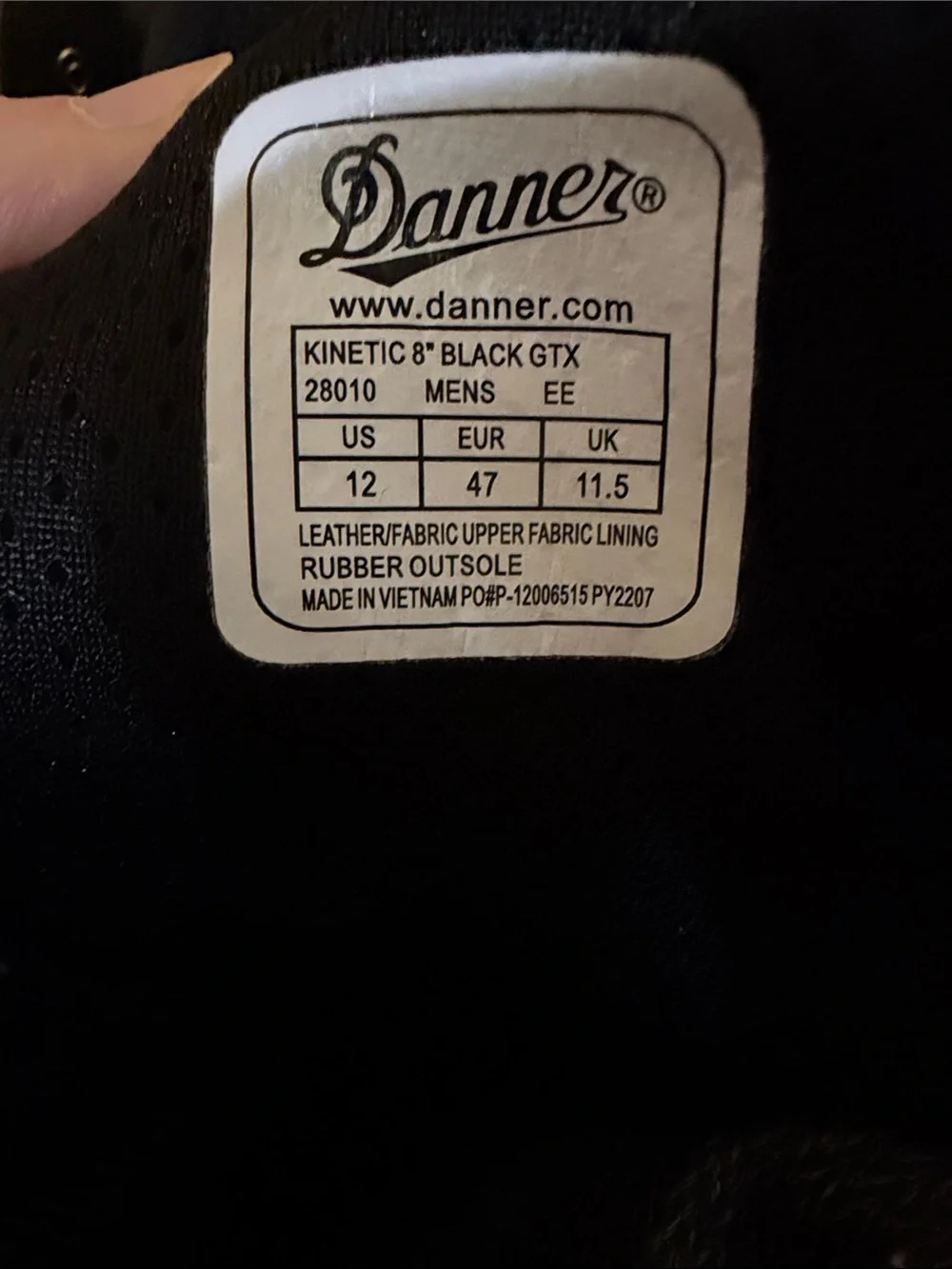Danner Black Tactical Lace-Up Boots with Mesh Panels